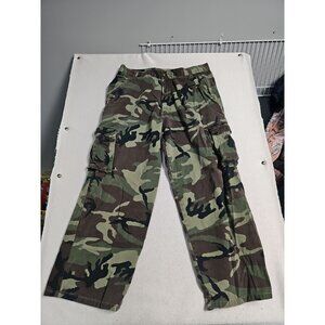 Vtg Machine  Camo Cargo Pants Men's Sz 40 Army Military  Camouflage Wide Leg